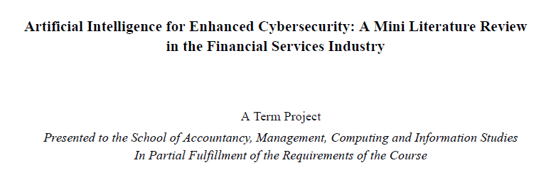 Cover visual of the literature review on AI in financial-sector cybersecurity