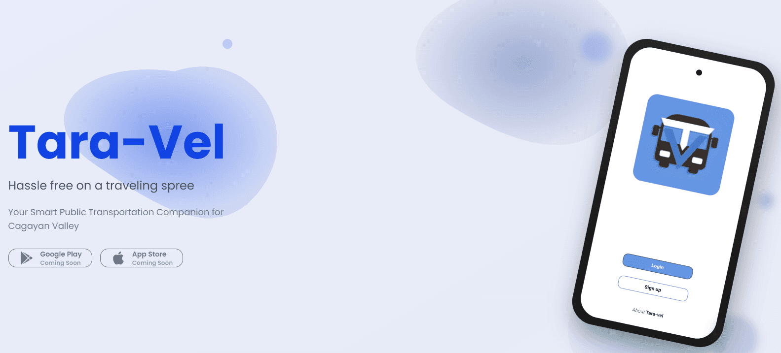Screenshot of the Tara-vel landing page for Cagayan Valley commuters
